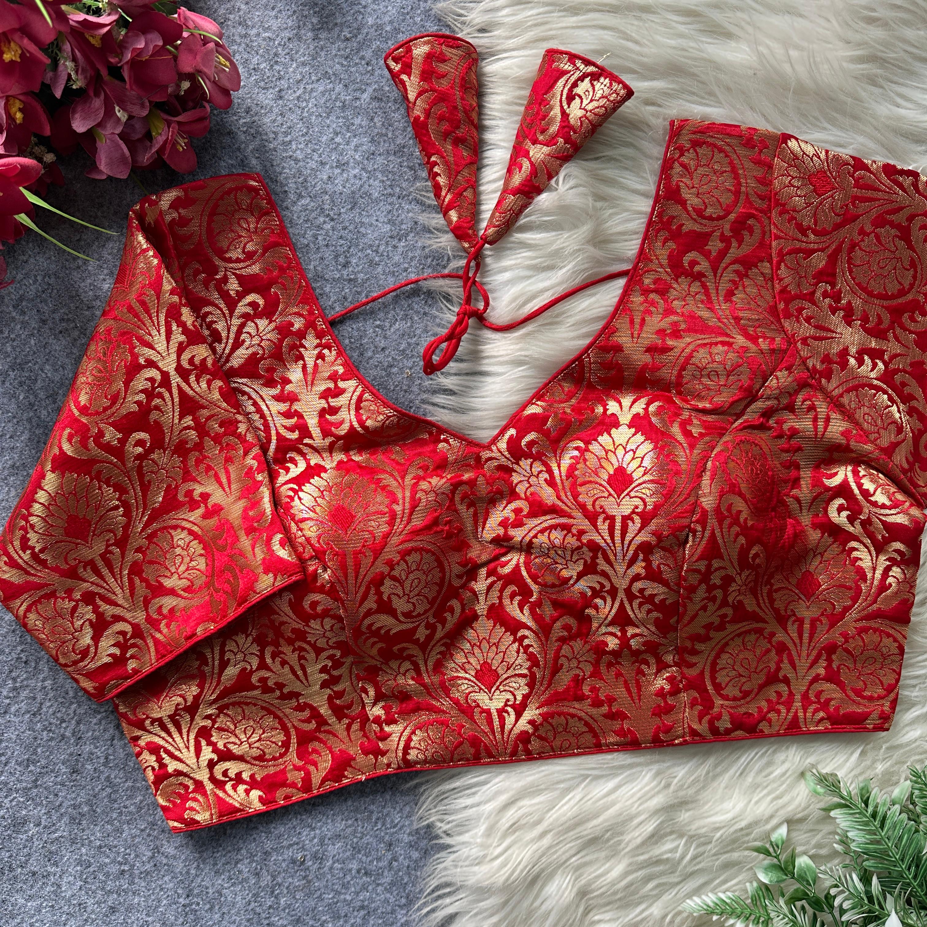 BIG SIZE -Sabyasachi inspired Jacquard Silk-Red
